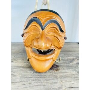 Korean Hahoetal Mask Wood Carved Yangban Aristocrat Traditional Folk Art Wall